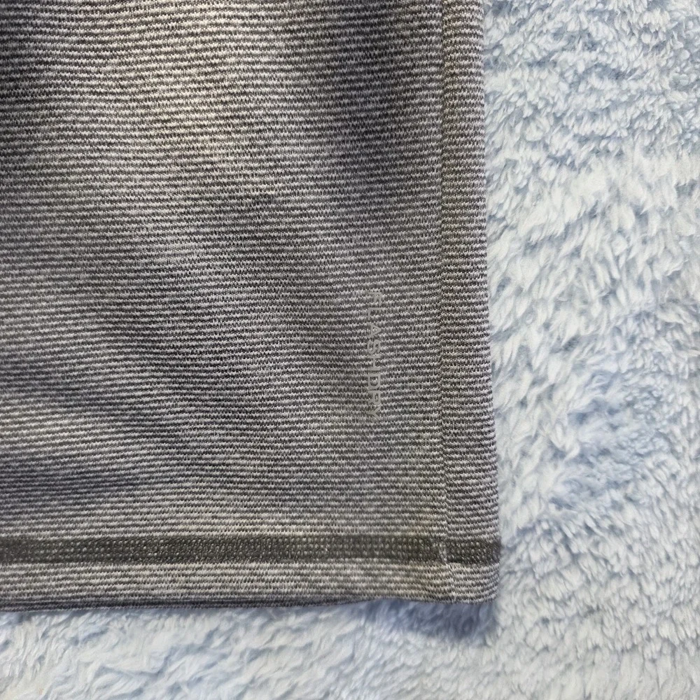 The North Face FlashDry Gray Black‎ Striped Short Sleeve Polo Shirt XXL